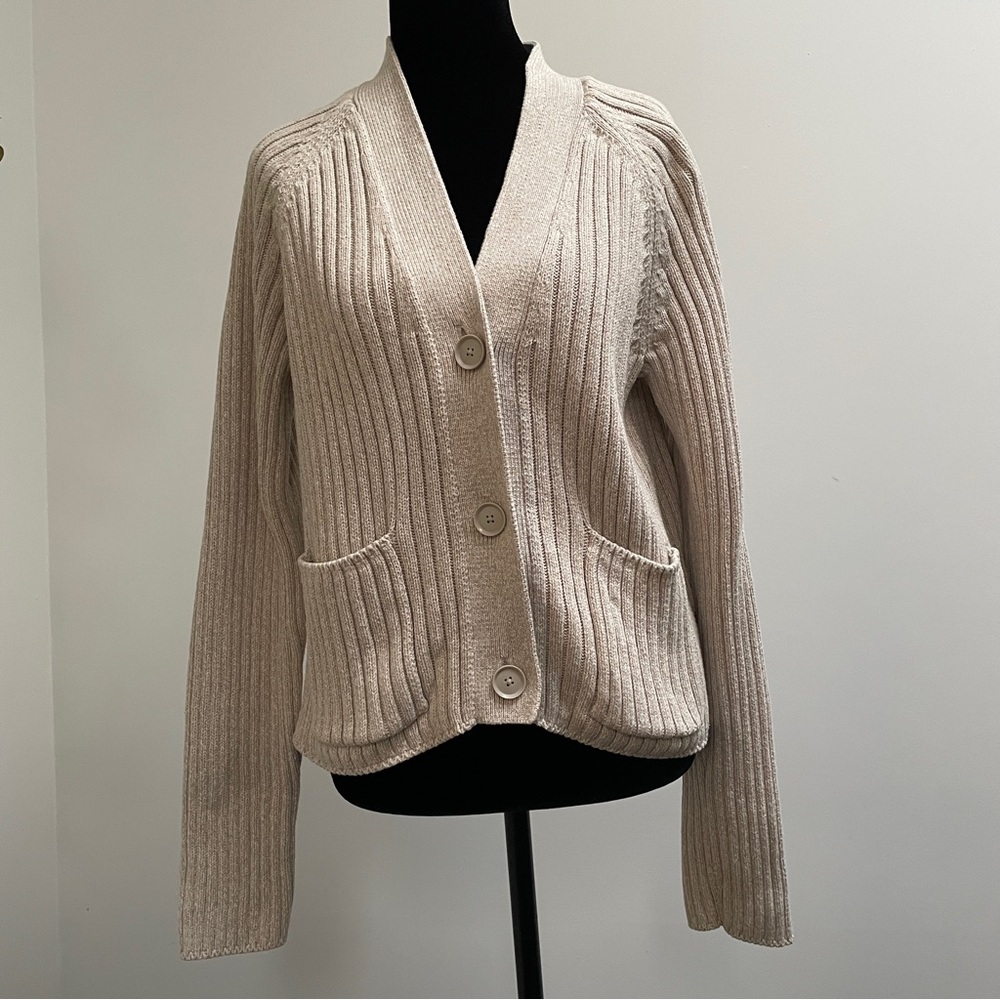 GAP Ribbed Button Front Cardigan Women’s Small